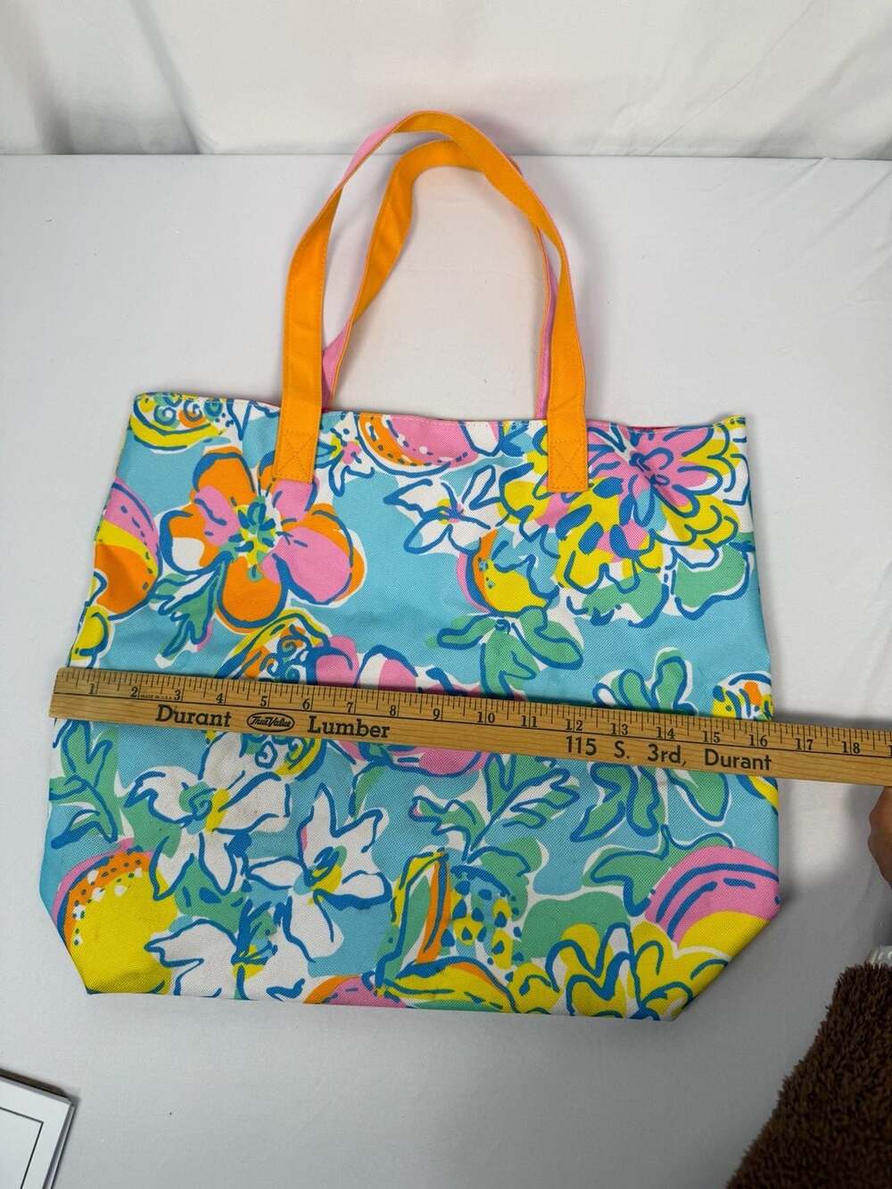 Lilly Pulitzer for Estée Lauder Tropical Floral Print Canvas Tote Bag - Picture 5 of 6